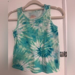 Cat & Jack Blue and Green Tie-Dye Tank Top